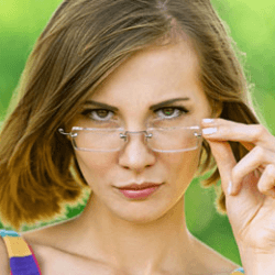 Woman with eye glasses