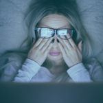 woman suffers from computer eye syndrome