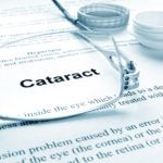 Document containing cataract information with eyeglasses and contact lenses.