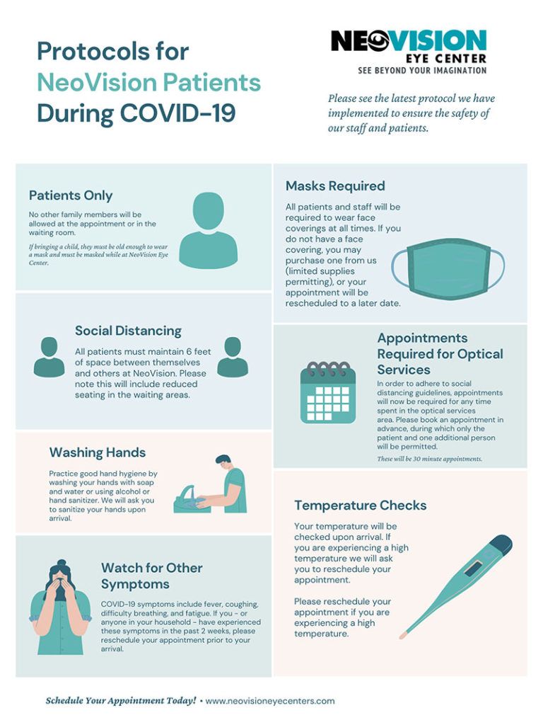 new health and safety protocols for NeoVision patients during COVID-19