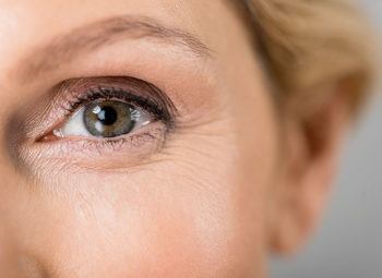 close-up of middle aged women's eye