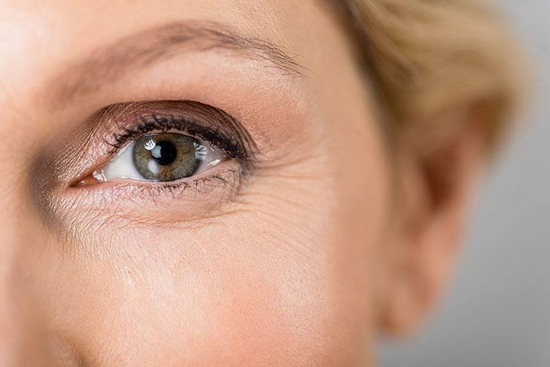 close-up of middle aged women's eye