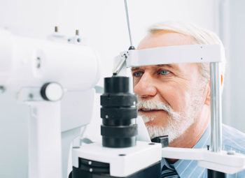 man receiving an eye exam