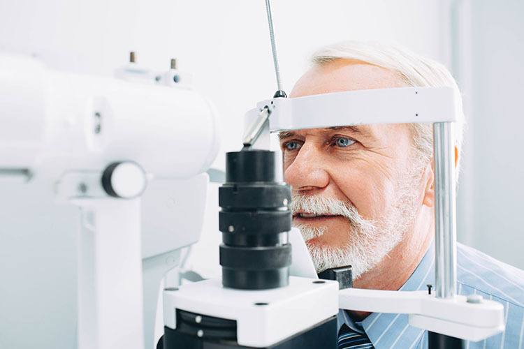 man receiving an eye exam
