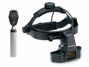 a direct and an indirect ophthalmoscope side by side